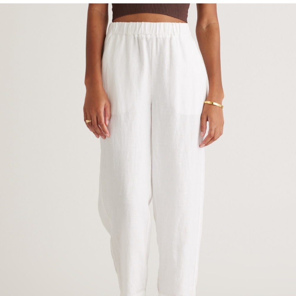 SWEETHEART 100% Linen White Pull On Pants M